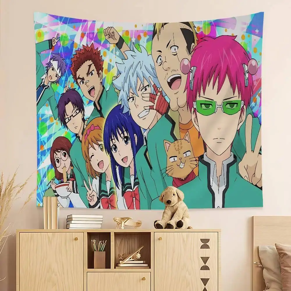Japanese The Disastrous Life Of Saiki K Chart Tapestry Art Science Fiction Room Home Decor Cheap Hippie Wall Hanging