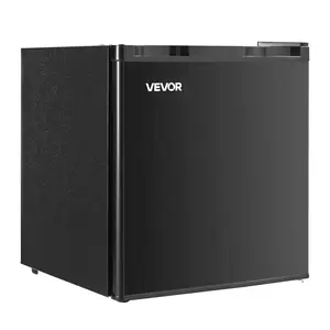 VEVOR Mini Fridge, 1.6 Cu. Ft, Single Door Compact Refrigerator, Adjustable Temperature, Metal Shelf, Energy Efficient Small Refrigerator, Reversible Door, Low Noise, for Bedroom Dorm Office, Black