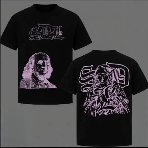 💗✝️Men's Pink Sdl Virgin Mary-Inspired Tee and Adult Tee 2-Sided, Sdl Clothing, Fashion Cotton,  For Men