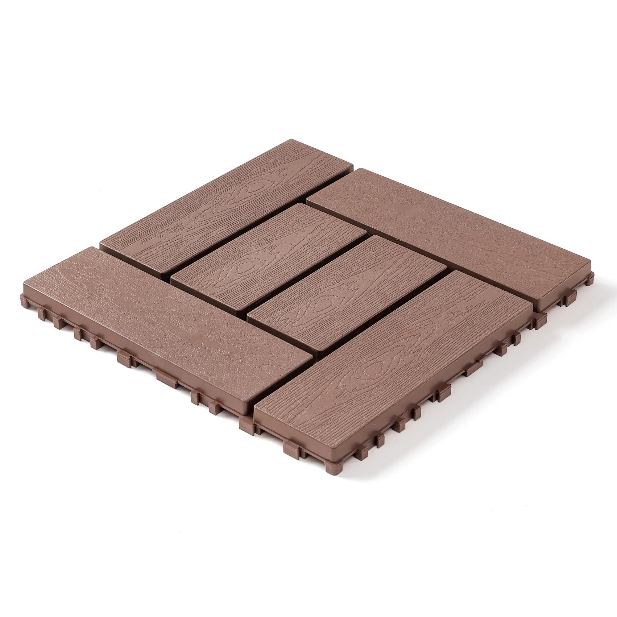 ARCH 12x12 Inch Interlocking Deck Tiles, 44-Pack Brown Polypropylene Modular Flooring, DIY Snap-Together Patio & Balcony Tiles, Indoor Outdoor Courtyard Floor Mat, Quick Install Garden Decking Squares, Red+Brown Color Options, Polypropylene Material,sohoc