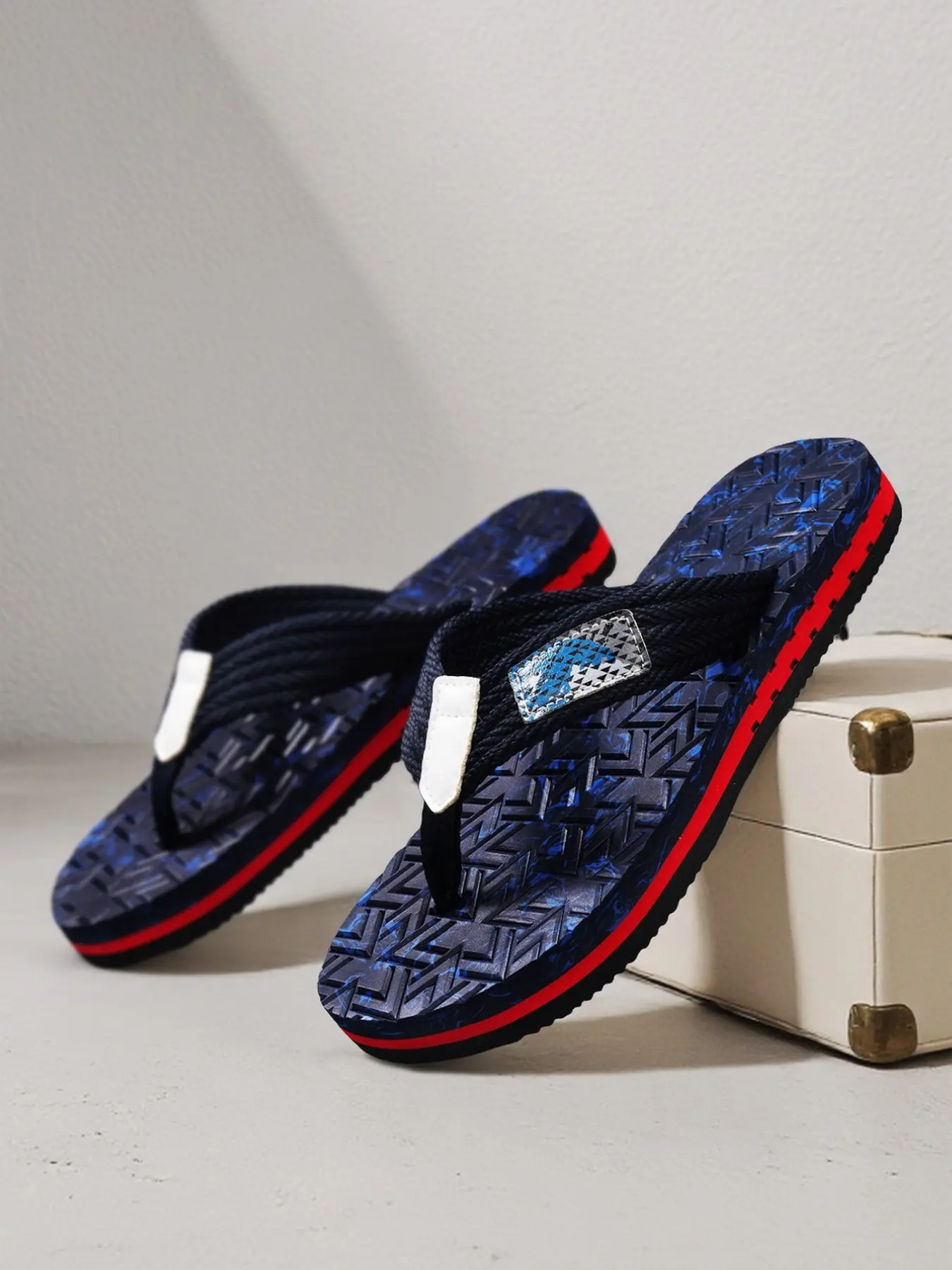 Men's Camouflage Sandals, Thick Soft Sole, Anti-Slip Design, Casual Outdoor Beach Shoes, Stylish Three-Layered Color Block
