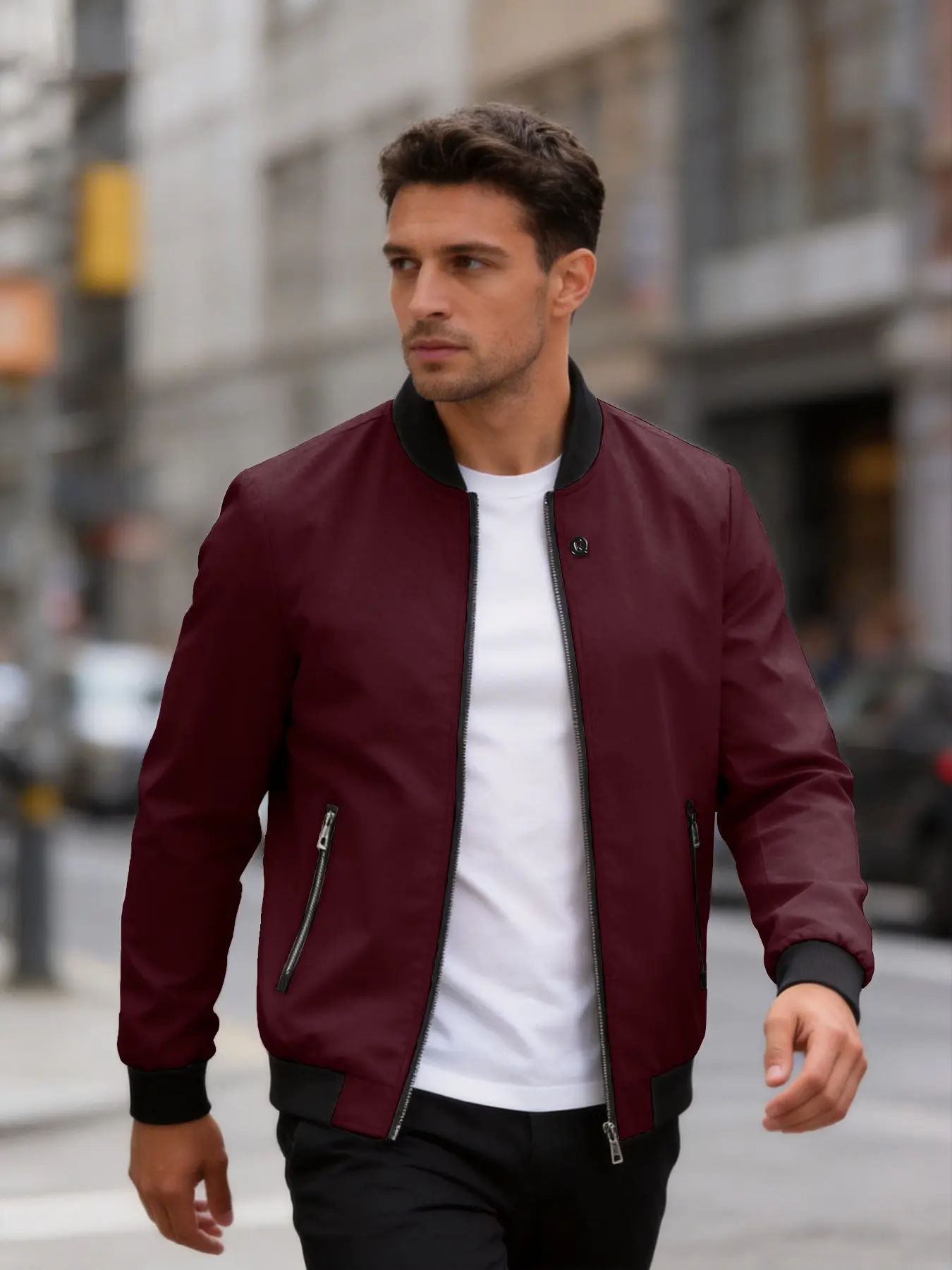 Spring Summer Men's Long Sleeve Flight Jacket Coats, Menswear Business Casual Versatile Slim Fit Baseball Shirt Top, Stylish Fashion Outerwear for Office & Daily Wear