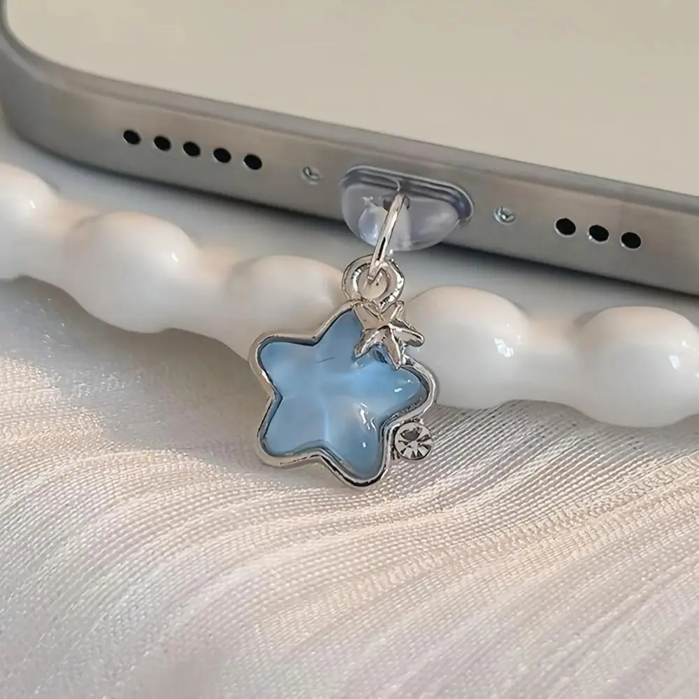 2-Pack Cute Starry Dust Plugs, Shiny Phone Accessories & Port Protectors for iPhone, Type-C & Android Devices, 2-Pieces, Starry Shape, 2Cm