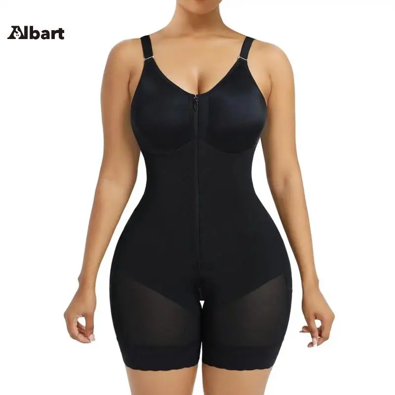 Women’s Fajas Colombianas shapewear  Tummy Control Butt Lifter Shaper with Zipper Crotch detachable shoulder strap