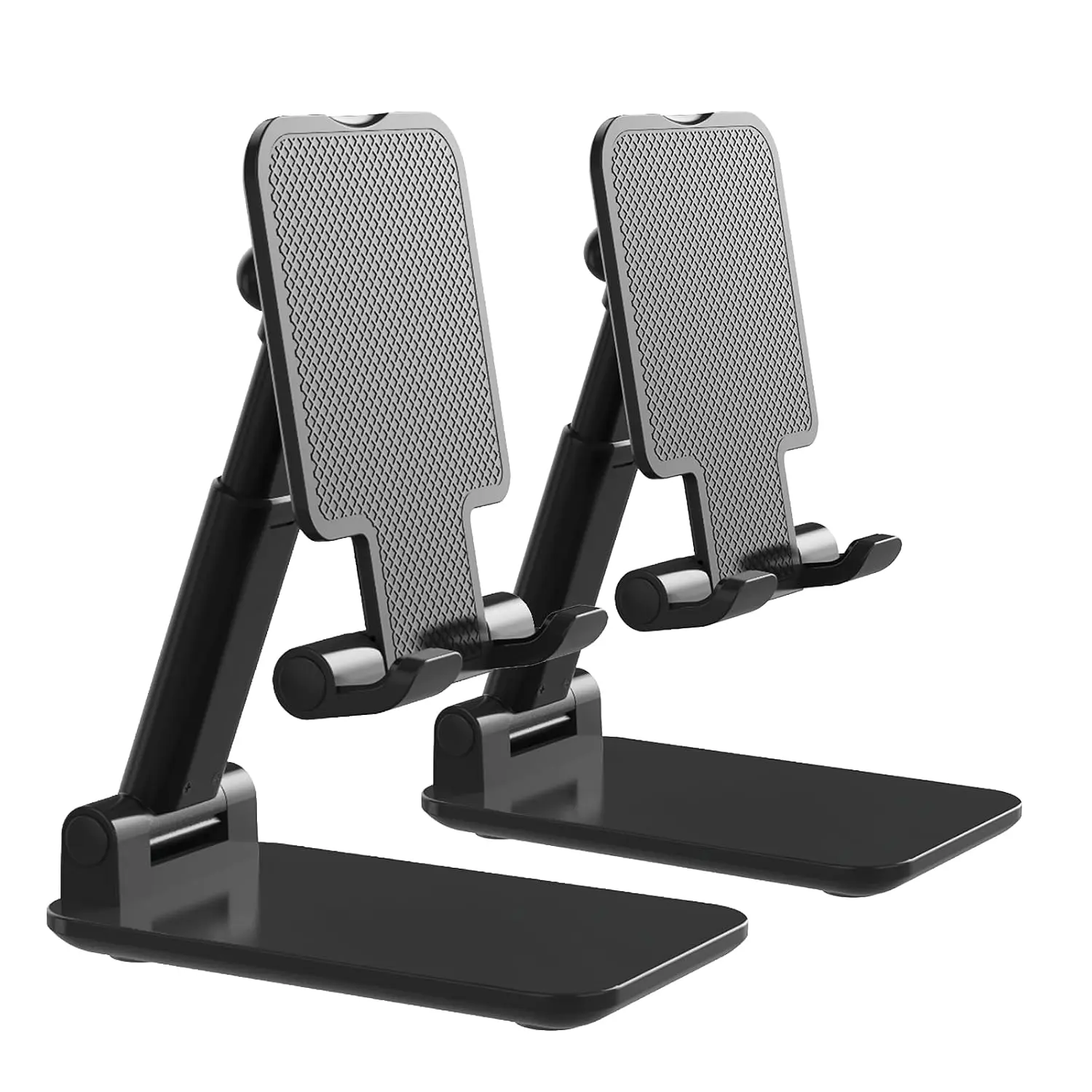Phone Stand for Desk, Cell Phone Holder Cute Smart Cellphone Stand Foldable Stands Compatible with Under 8" Devices, Office Accessories, Deep Black
