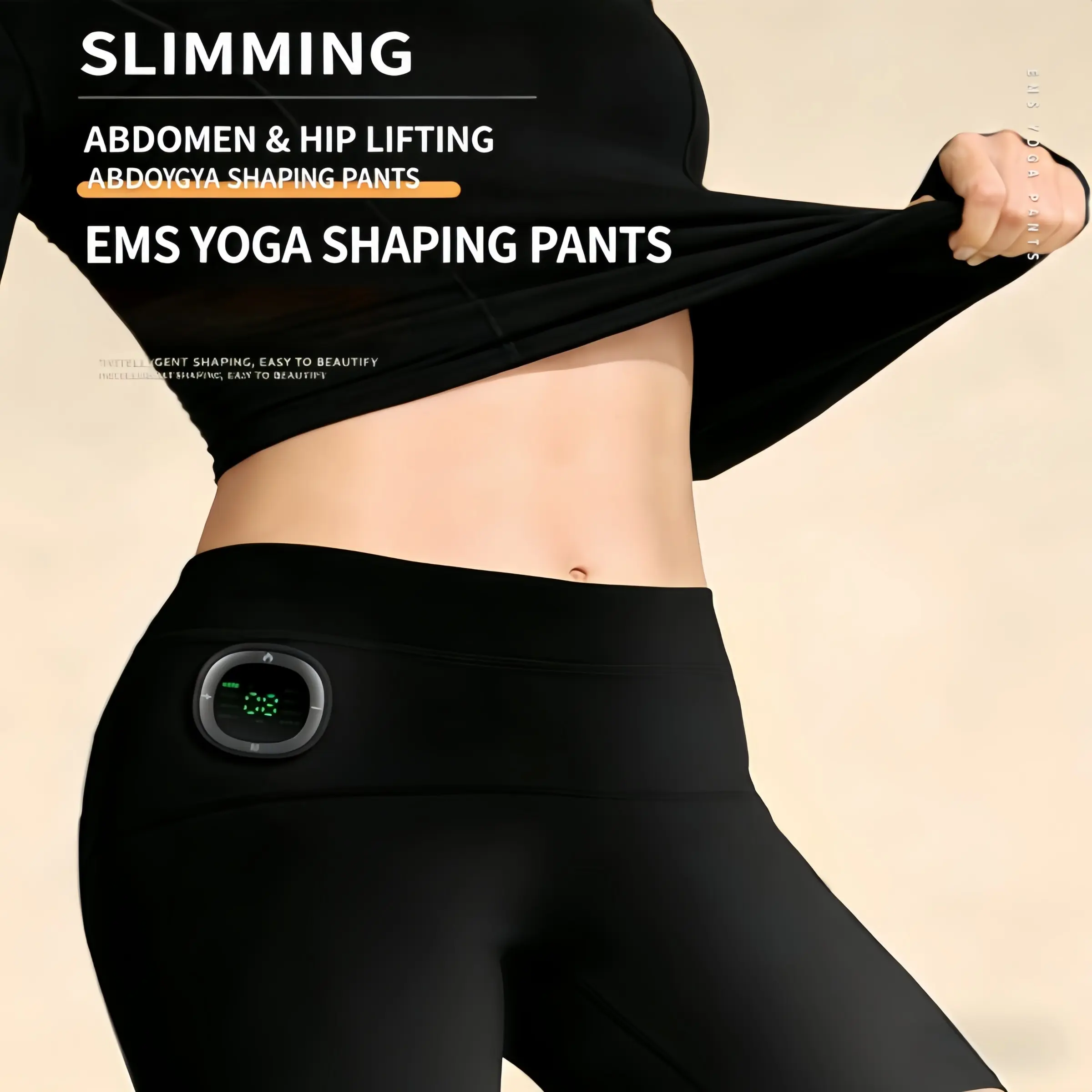 EMS Smart Massage Yoga Pants, 8 modes, 30 intensity levels, 3 temperature heat settings, multi-area massage, Relaxation, Recovery, machine washable, available in M/L sizes. Perfect gift for women for massage, hip lift, and shaping.