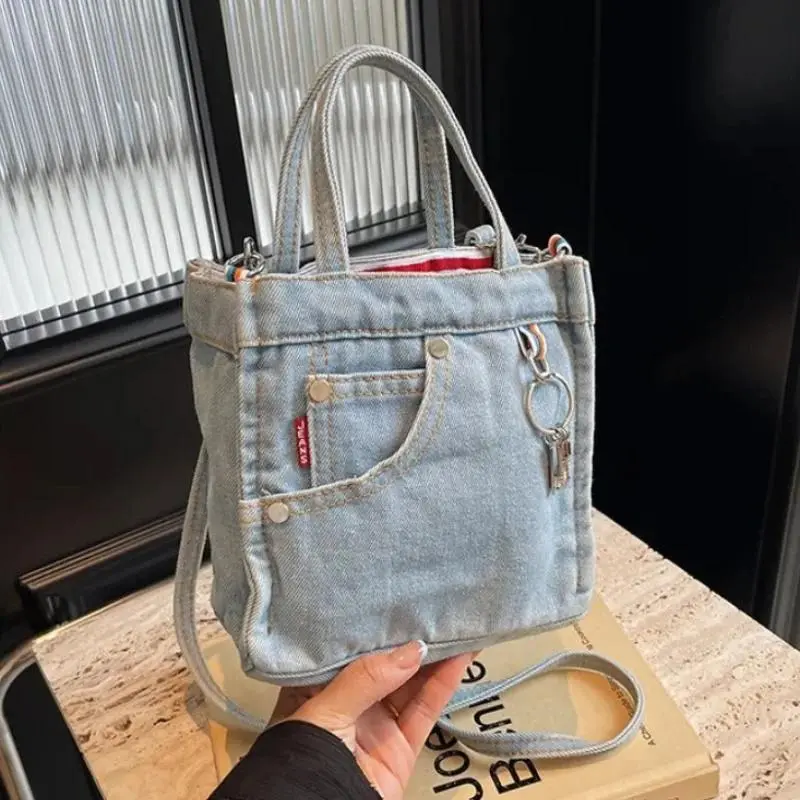 Women's Retro Washed Denim Crossbody Bag - Personalized, High-Quality Bag with Crossbody Strap, Shoulder Carry Option for Casual Outings, Camping
