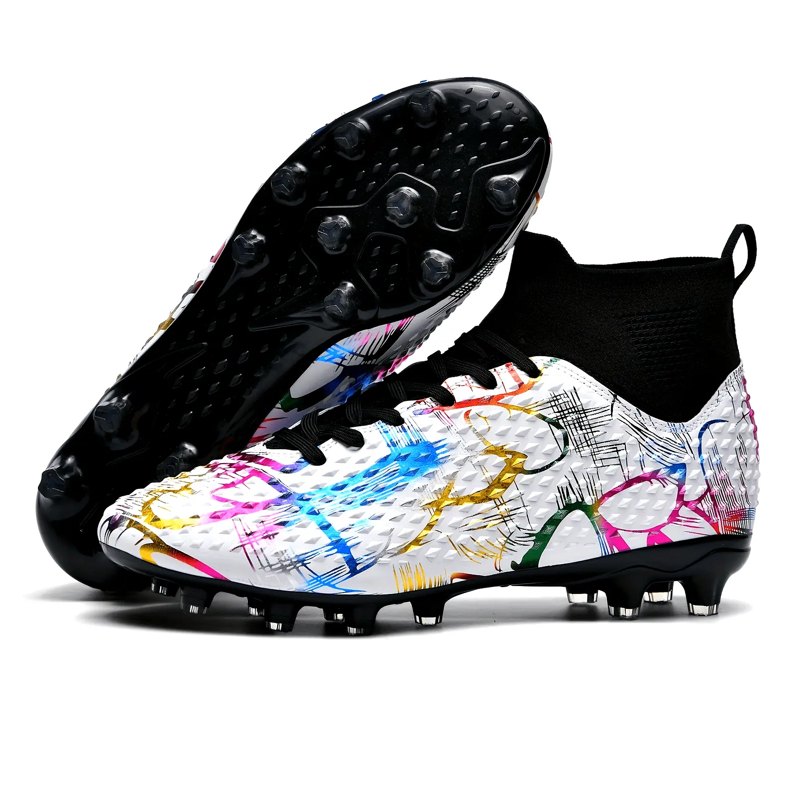 Professional children's and teenagers' football cleats with anti-slip AG studs, new style boys' boots for both boys girls, suitable students' competitions training, outdoor lawn, lightweight breathable