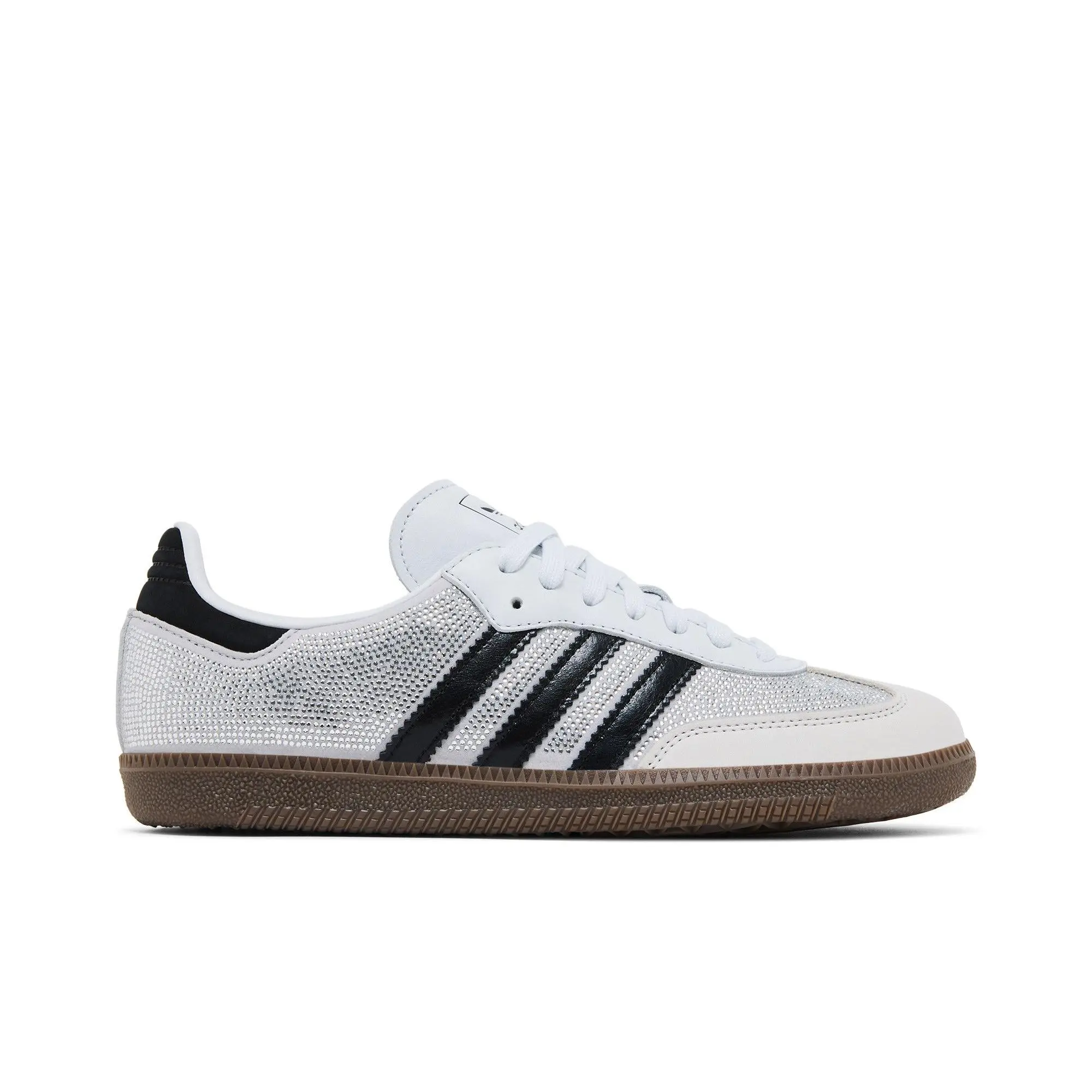 adidas Womens Samba OG 'Crystal White Rhinestones' (women's sizes) Crystal White/Crystal White/Silver Metallic training shoes IH9055