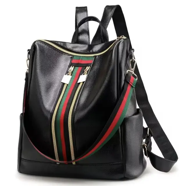 Backpack Purse Backpack for Women Anti-theft Bookbag Purse Fashion Shoulder Handbag Backpack Women Trendy Striped Backpack: Wear as Backpack, Crossbody or Shoulder Bag!