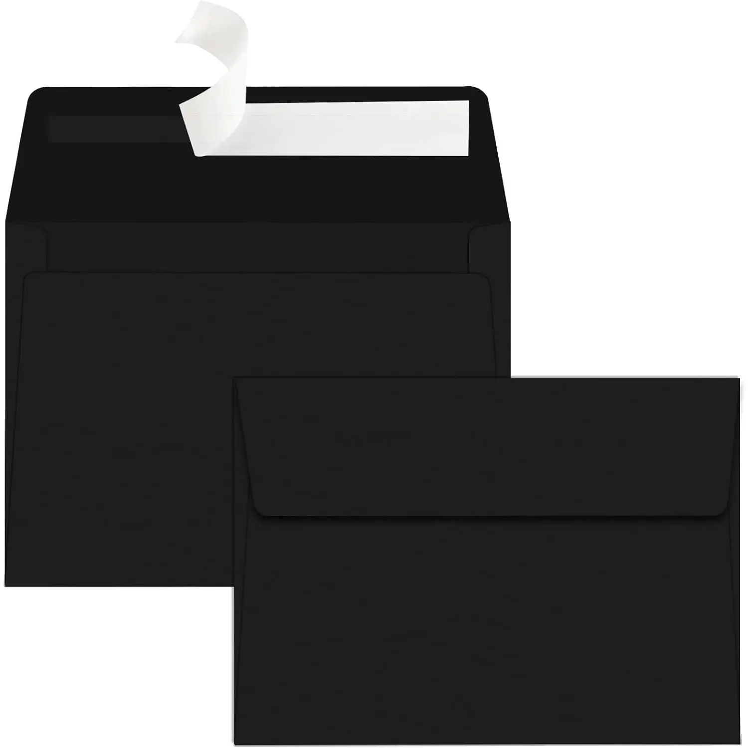 50 Pack A7 Envelopes 5x7 Self Seal Square Flap Black - Invitation Envelopes for Wedding, Baby Shower, Birthday Party, MailingGift