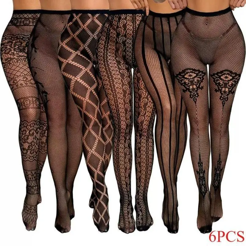 Women's 2026 New Black Fishnet Stockings - 1/3/6 Pack High-Waist Suspender Pantyhose Set, Chic Cosplay Streetwear Lingerie Everyday Sports & Outdoor Protective Gear Accessories
