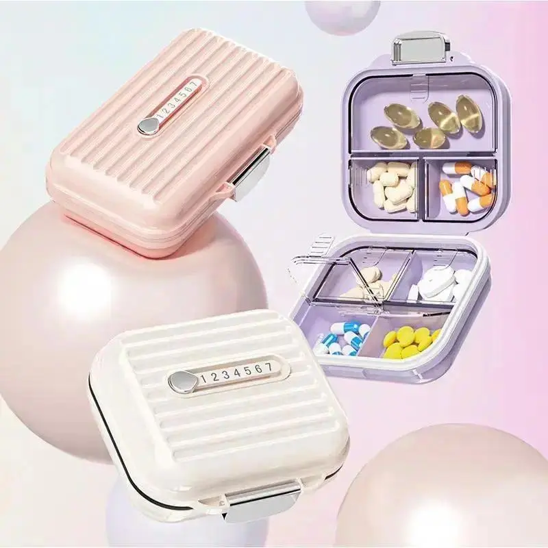 Cute 7 Day Pill Organizer for Travel, Weekly Pill Case with Moisture Proof Lid, Portable Daily Medicine Storage Box with Compact Design, Easy Carry Pill Holder for Home, Office, Vacation, Trips and Everyday Organization sohochic