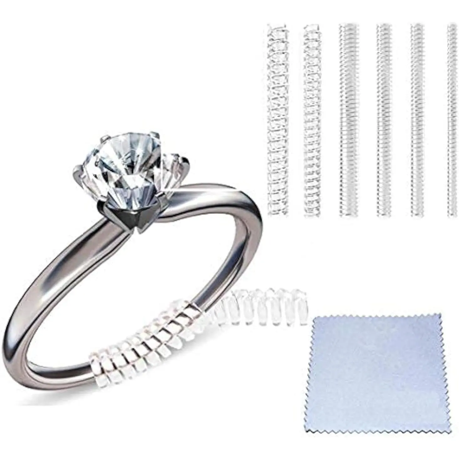 Ring Sizers for Loose Rings,  Ring Size Adjuster Spacers or Tightener, Invisible Guards, 6 Sizes Fitter, Resizer Fit Almost Any Rings, Reduces Size by 0.5-1.5