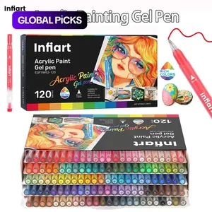 Infiart Liquid Acrylic Marker Set, 120 Colors, 1.0mm Bullet Tip, Large Capacity Smooth Ink, High Coverage Multi-Material Use, Painting Supplies, Acrylic Paint Pen #GLOBAL PICKS