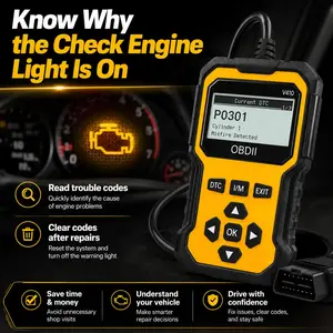 V410 Obd2 Scanner, Car Engine Fault Code Reader, Can Diagnostic Gadget, Obd2 Protocol, Read and Clear Codes