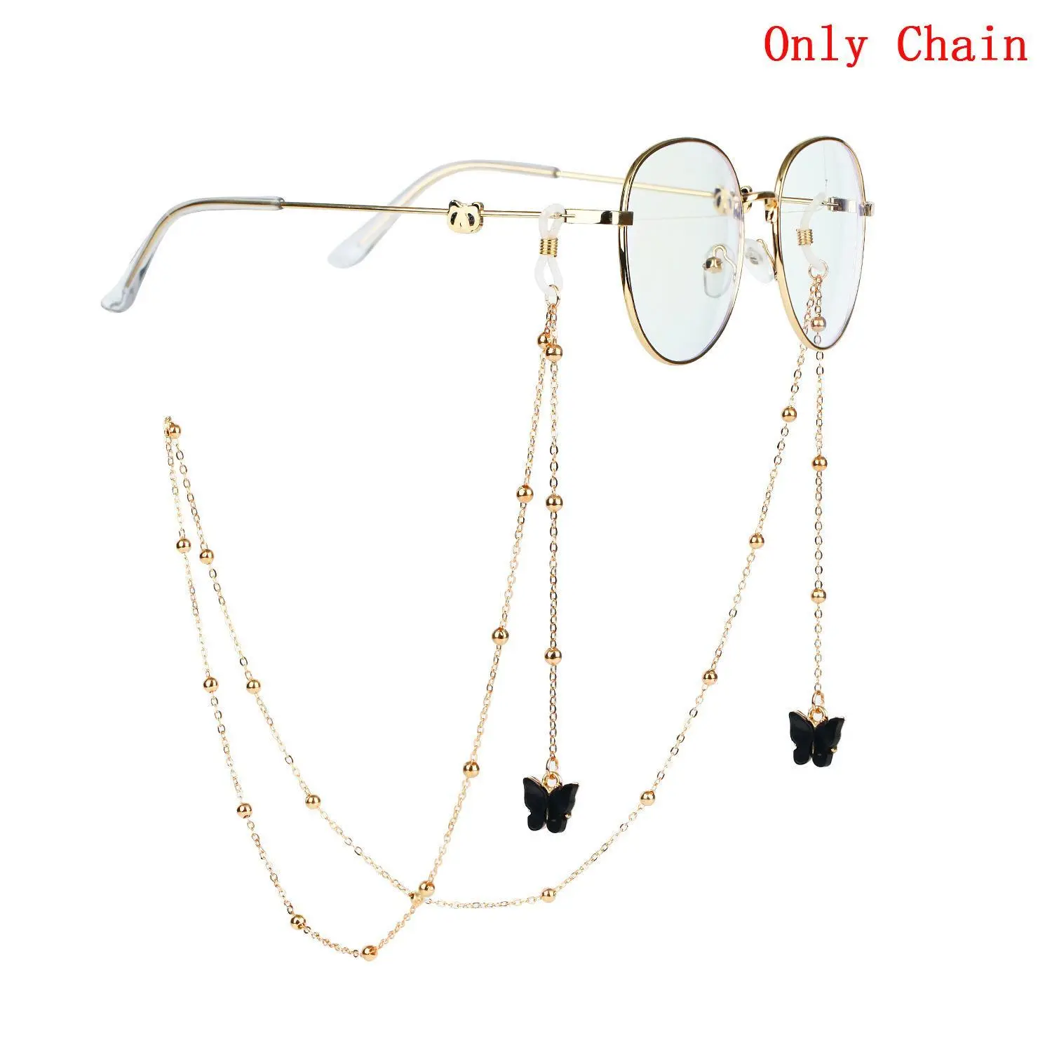 Playful Lightweight Butterfly Pendant Beaded Neck Lanyard - Eye Glasses Holders, Eyewear Glasses Chain, Anti-Loss Accessory for Sports & Outdoor Use