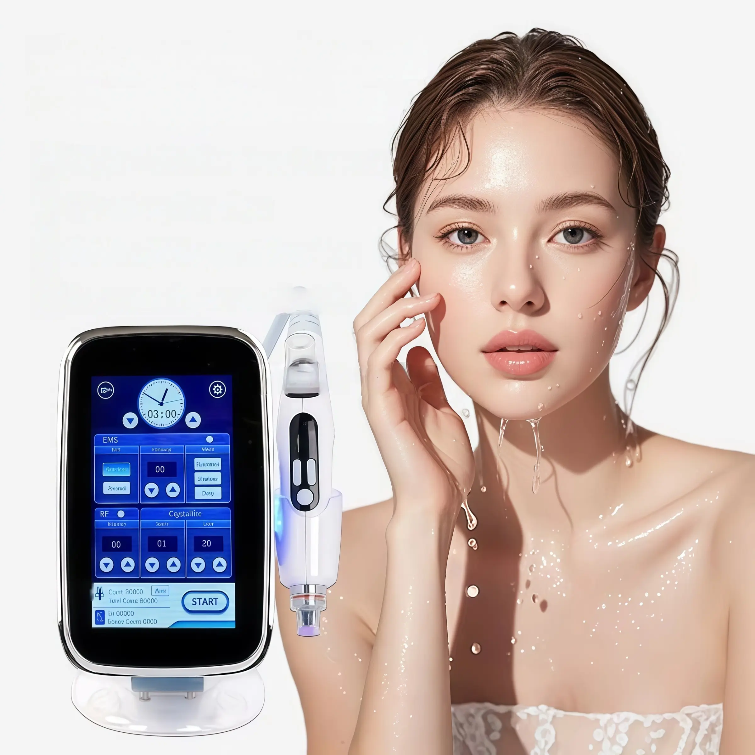 Us Plug Facial Care Nanocrystal Importer, Hydrating Device, Small Bubble Oxygen Importer, Face Cleaning, Blackhead Removal