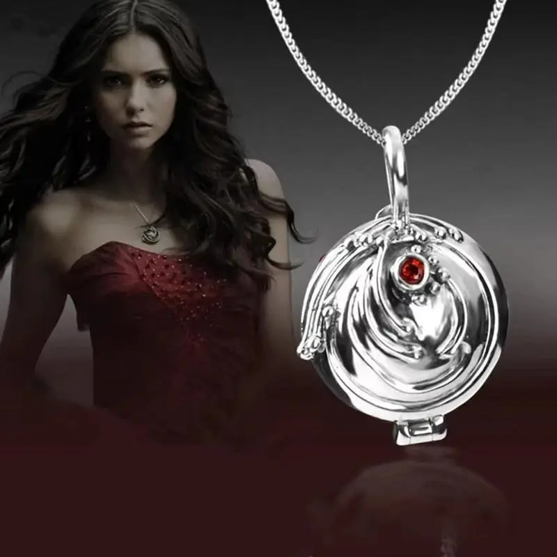 The Vampire Diaries Elena Gilbert Vervain Pendant Photo Locket Necklace - Female 1-Piece Fashion Jewelry, N00298 Christmas Party Gift (No Extra Accessories, Festive & Party Supplies for Home Use), One-Piece