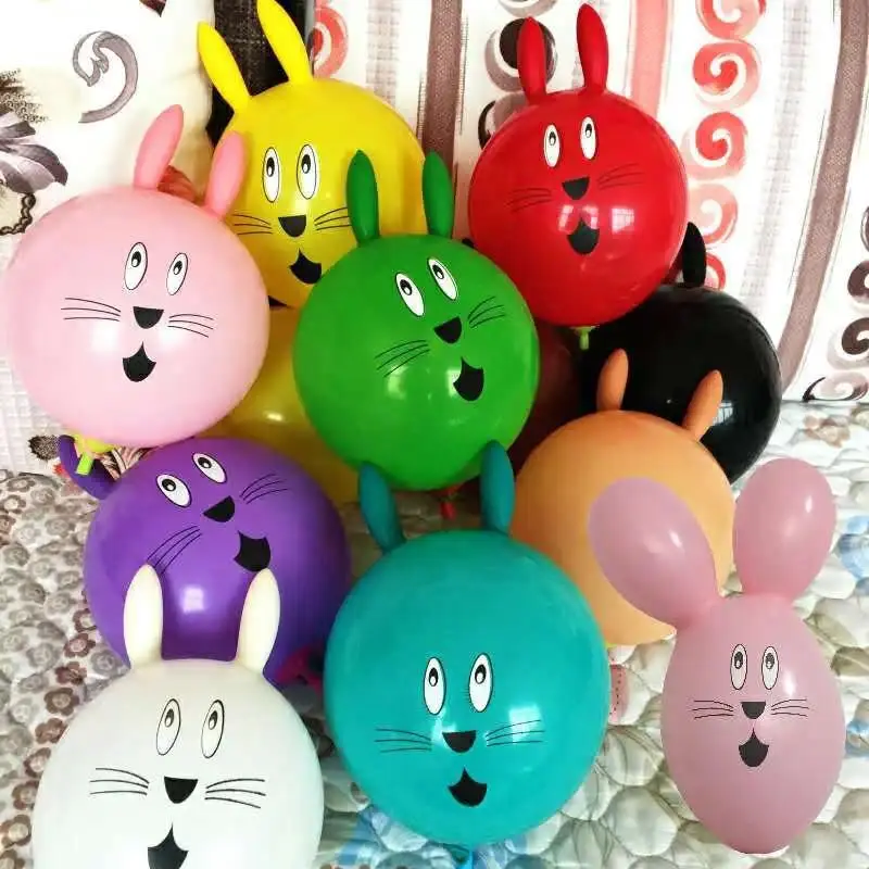 10pcs 12in Printed Rabbit-Shaped Latex Balloons, Rabbit Mix Cute Animal Aesthetic Decor, Colorful Balloons Party Gifts for Children's Birthday Festive Events (Home & Party Supplies), 12 Inch