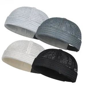 4 Pack Multi Color Hollow Mesh Skull Cap, Adjustable Unisex Brimless Landlord Hat, Soft Lightweight Breathable Year Round Headwear For Street Hip Hop Cycling Daily Outdoor Travel