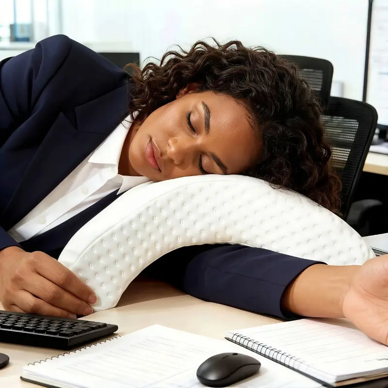 U-Shaped Soft Pillow, Multi-Purpose Office Nap Pillow, Ergonomic Neck & Arm Support Cushion, Relieves Arm Numbness, Promotes Deep Sleep, Breathable Comfortable Fabric, Travel & Office Rest Pillow, Couples Comfort Pillow