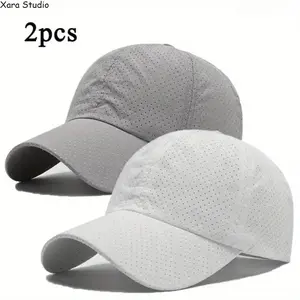 2-Pack Quick-Dry Baseball Caps for Men, Hats for Women - Lightweight, Breathable, Moisture-Wicking Sports Hats with Mountain Logo, Sun Protection for Hiking, Camping, Daily Wear,summervibes, Hiking Hats, Active Hats