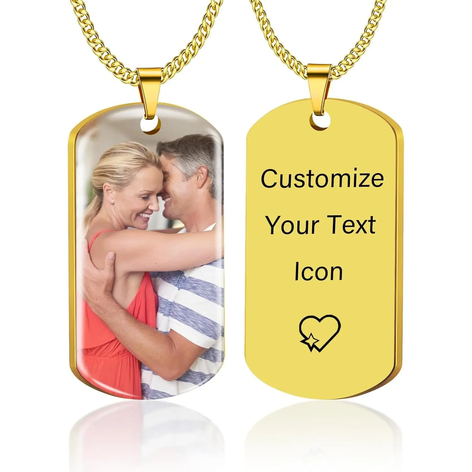 Personalized Picture Necklace - Customized Carving Text Dog Label Necklace, Men's and Women's Customized Gifts, Couple Gifts, Pet Commemorative Pendant Necklace, Pet Enthusiast Commemorative Gifts, Halloween |   Christmas Gifts