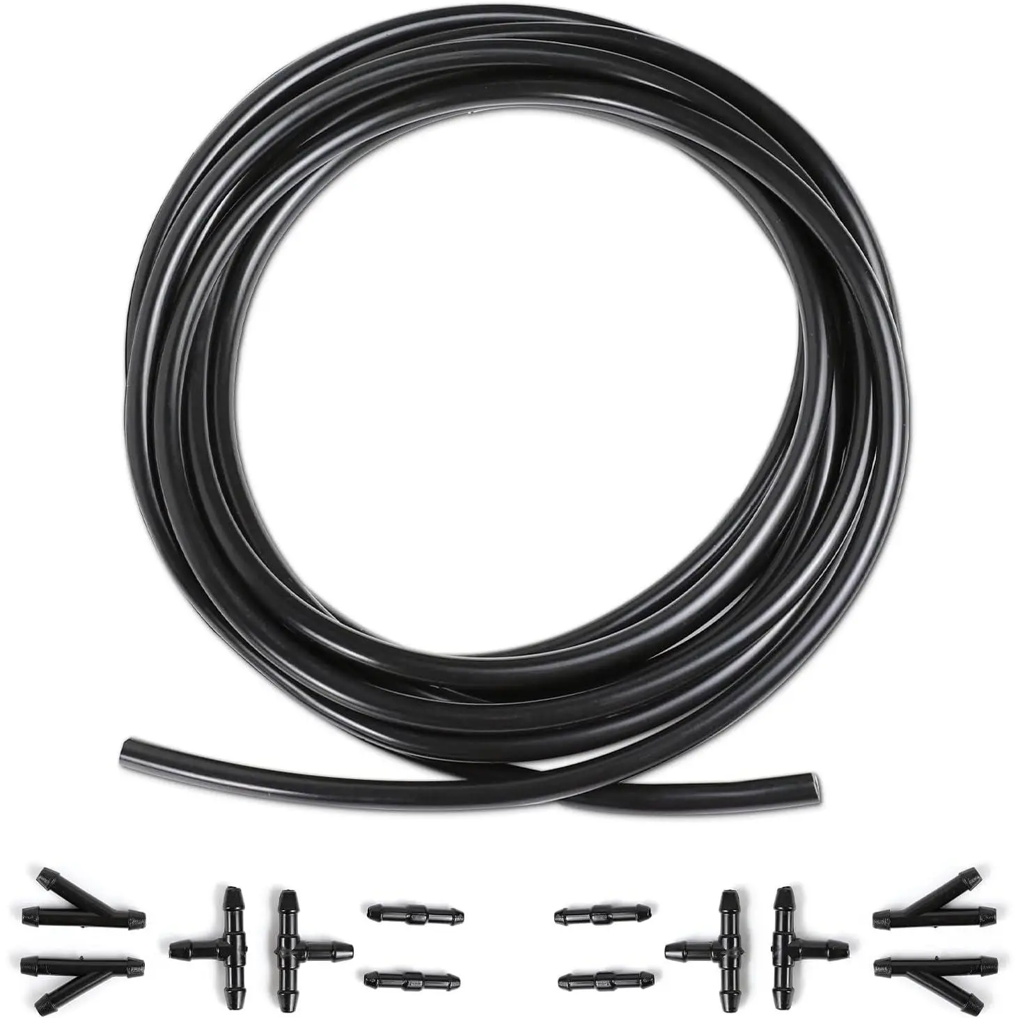 Windshield Washer Hose Kit, 13.12Ft Windshield Washer Fluid Hose with 12 count Hose Connectors,  Windshield Wiper Hose Repair Kit for Connecting  Water Pumps and Nozzle