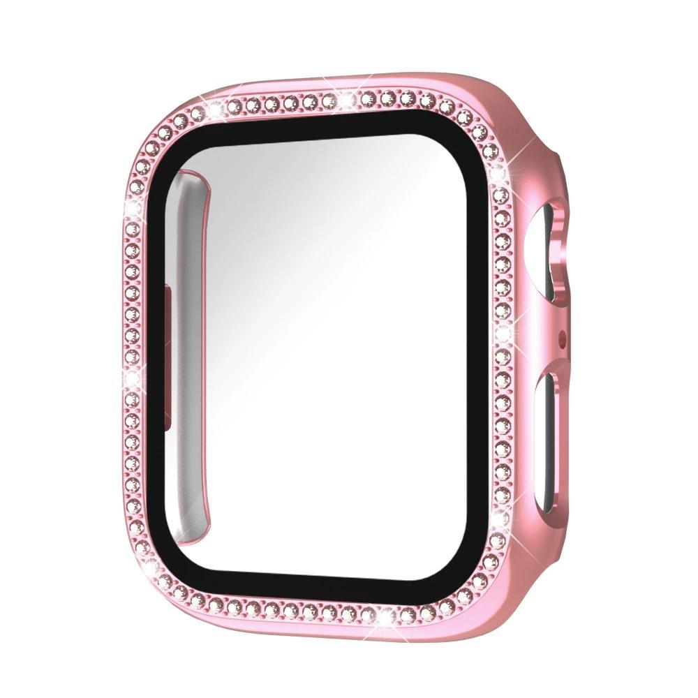 Bling Diamond Apple Watch Case – Protective Cover with Tempered Glass Screen Protector, Shockproof Bumper for Series 4–10 & SE (40–46mm)