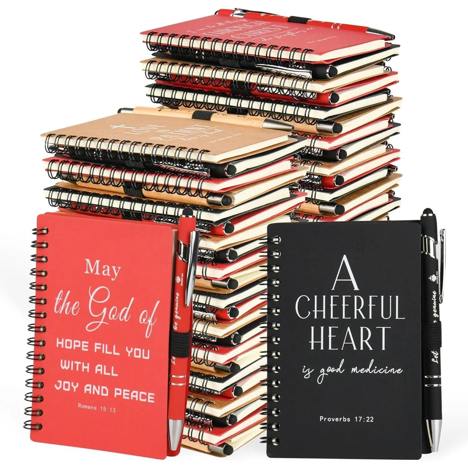 30 Sets Christian Prayer Journals with Pens, Multicolor Religious Gifts