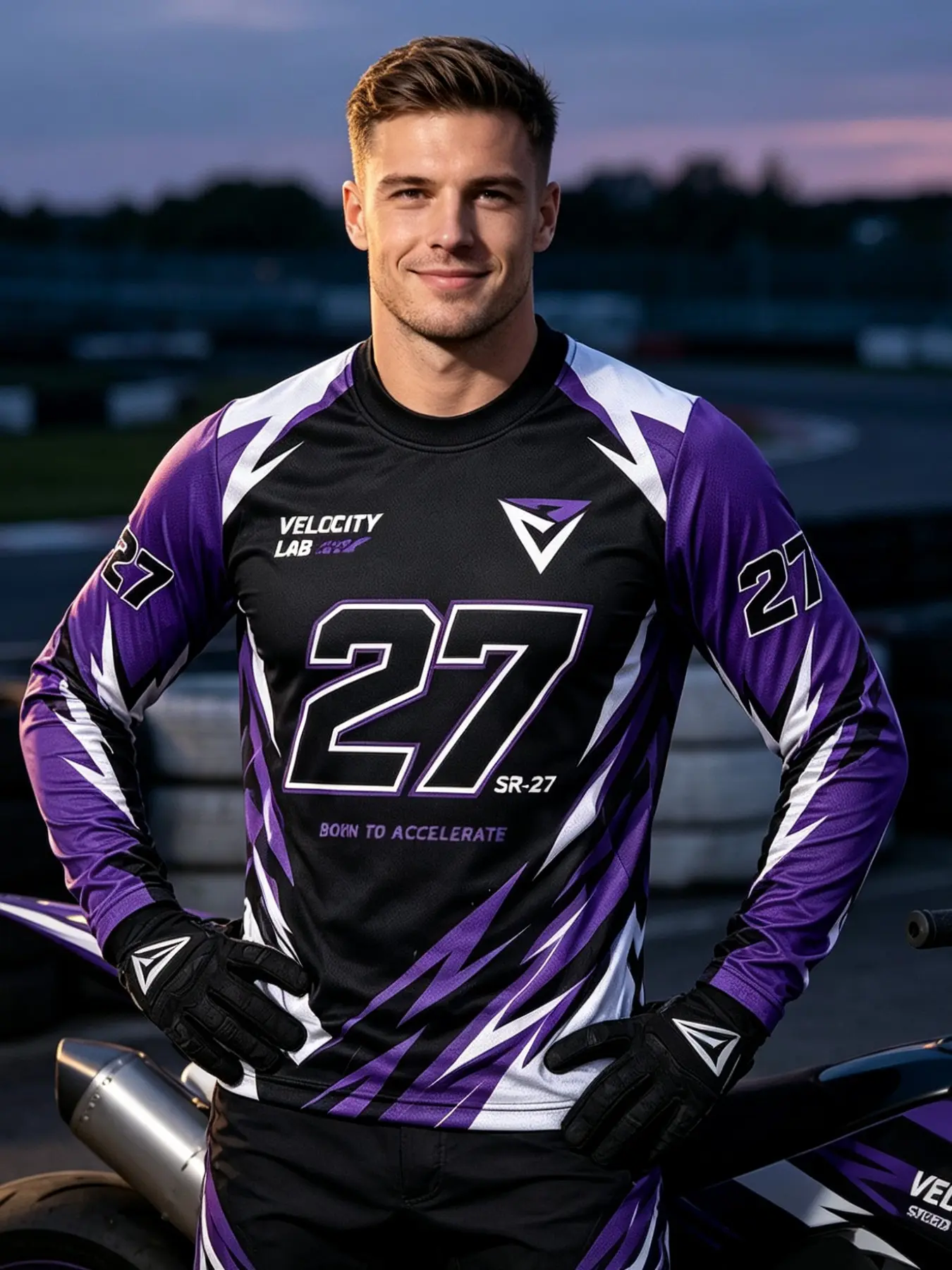 Fashion Racing Style Long Sleeve T-Shirt, 3D Digital Print Pattern, Casual Sport Comfortable Top, All Seasons Wear