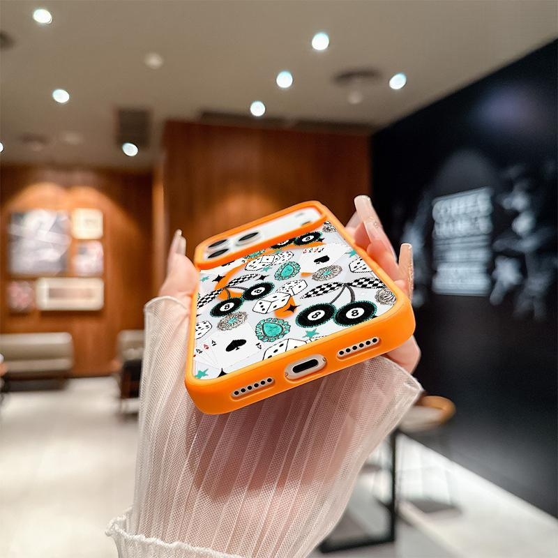 Western Bohemia No. 8 ball Cherry Playing cards Pattern Magnetic MagSafe Phone Case for iPhone 17 Air/16 Pro Max 15 Pro 14 13 12 11 Plus Shockproof Slim Protective Cover Casing