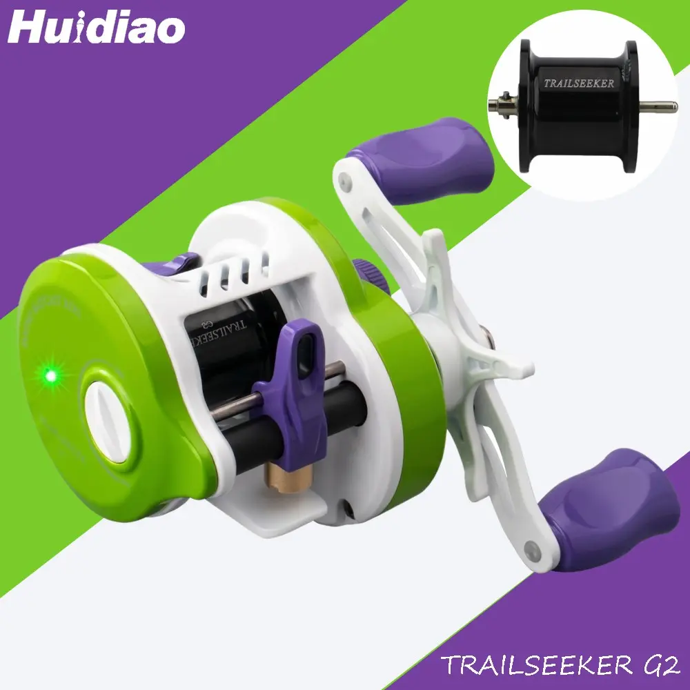 HUIDIAO TRAILSEEKER G2 Ultralight DC Drum Reel Digital Control BFS Round Baitcasting Reel Zero Backlash 1.8g Light Lure Casting Fishing Gear for Bass Trout Stream River Finesse Fishing Fishing Equipment