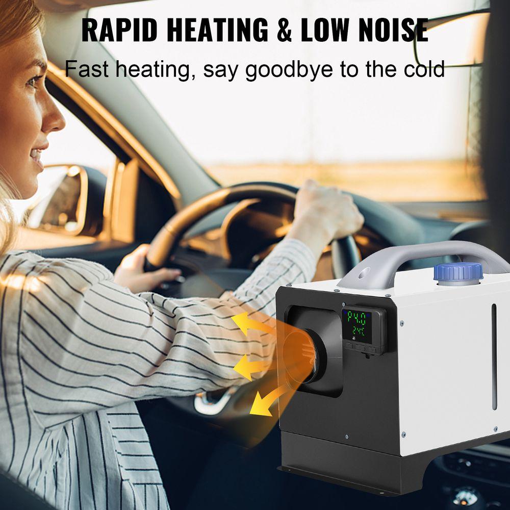 VEVOR Diesel Air Heater 8KW Parking Heater 12V Truck Heater, One Air Outlet, with Black LCD Switch, Remote Control, Fast Heating Compact Diesel Heater, For Car, RV Truck, Boat, Campervans, Caravans