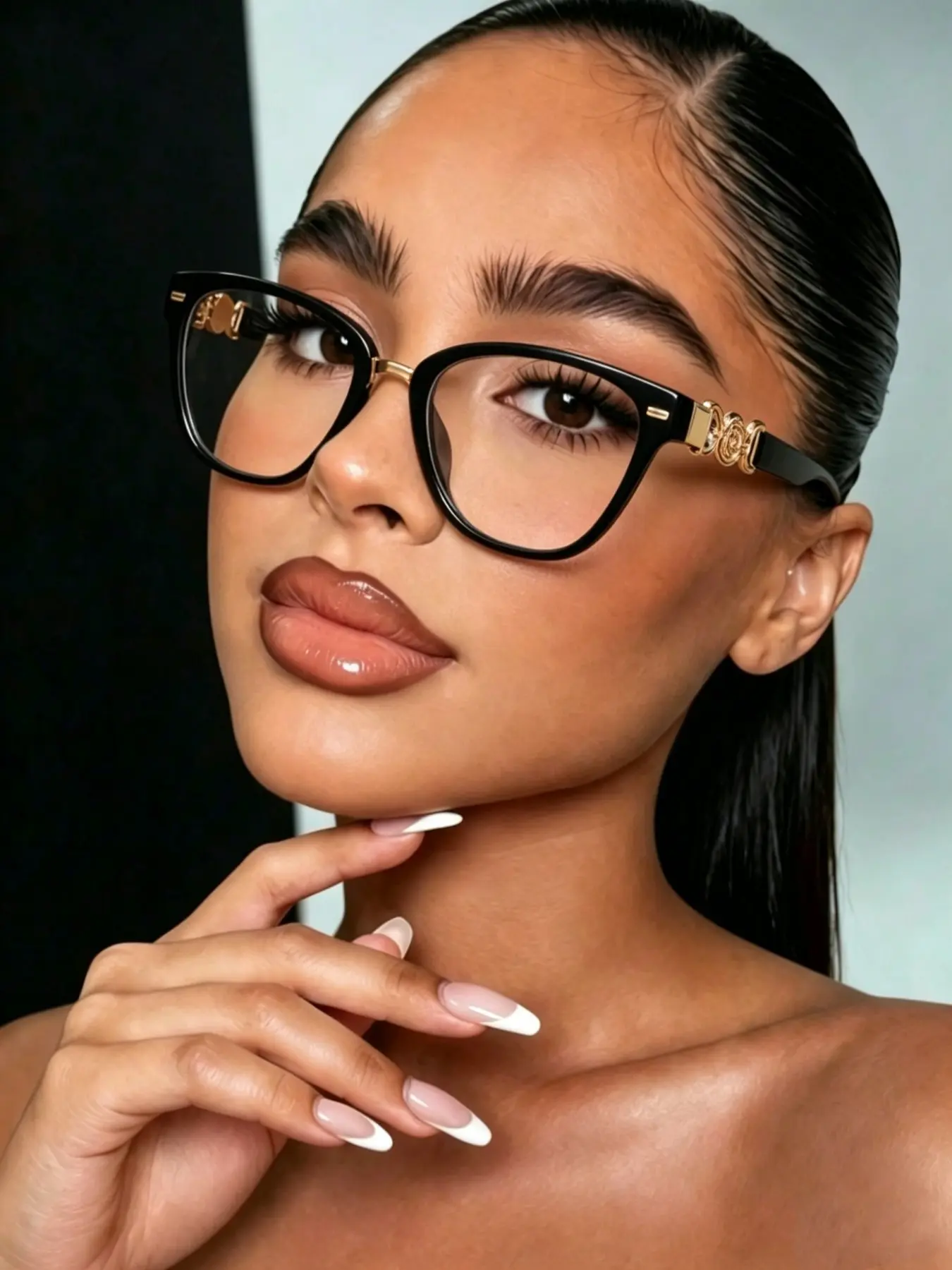 New Fashion Retro Cat Eye Metal Accessories, Unisex Plain Glasses for Daily Wear, Business, Parties, High-Quality Stylish Eyewear, Vintage Eyeglasses, Versatile Frame