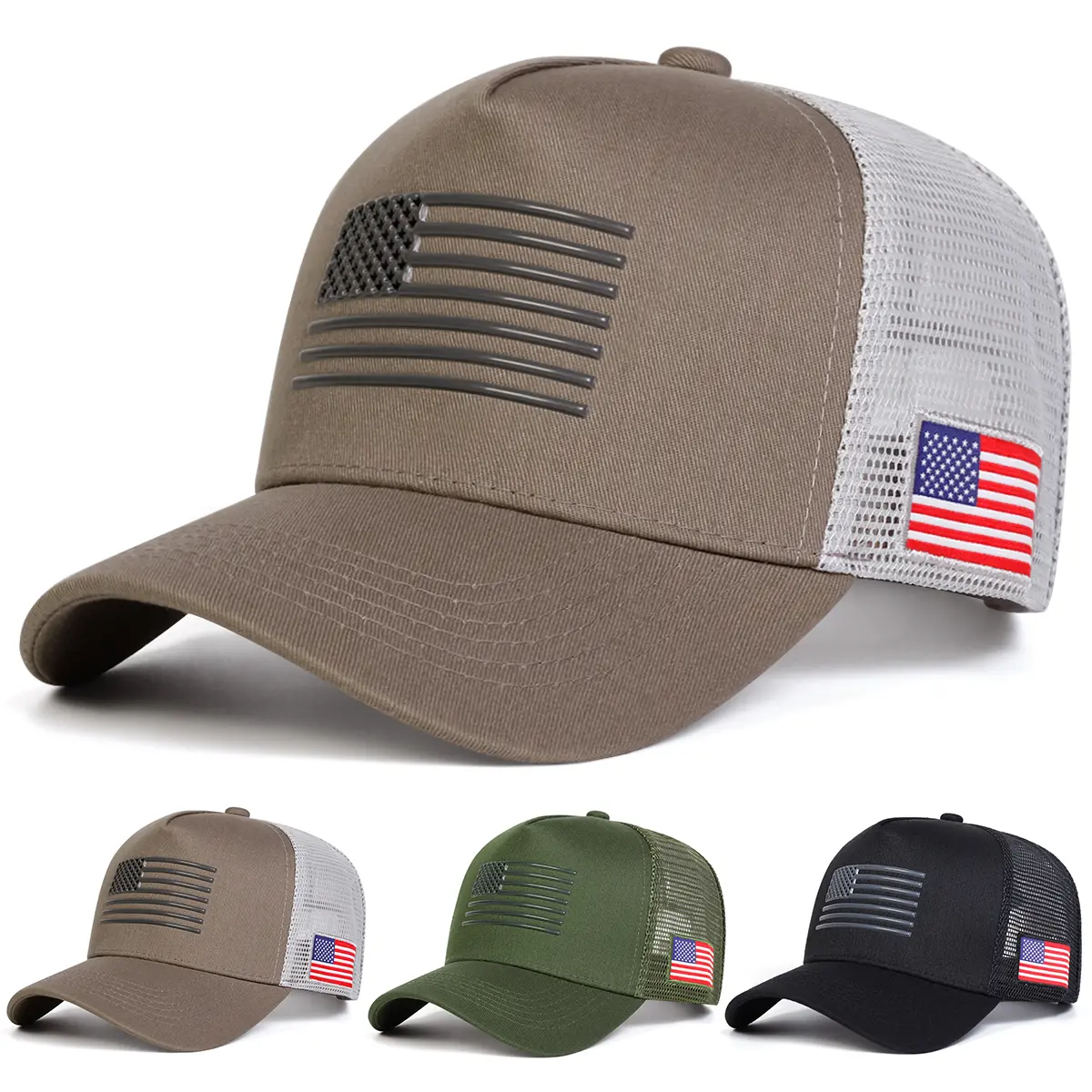 Unisex USA Flag Pattern Baseball Cap Mesh Hat Outdoor Adjustable Sunscreen Leisure Hat Spring Autumn Travel Tourism Beach Vacation