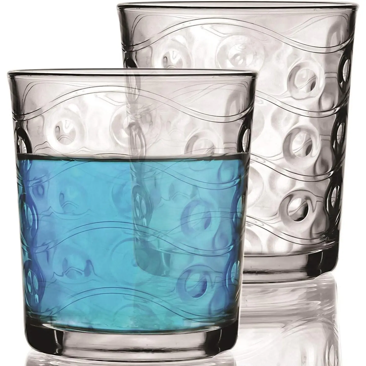 Circleware Heavy Base Whiskey Glasses, 4-Piece Set, Party Entertainment Dining Beverage Drinking Glassware Cups for Water, Liquor, Cocktails, Beer, Ice Tea, Juice and Bar Decor, 12.5 oz, Cosmo