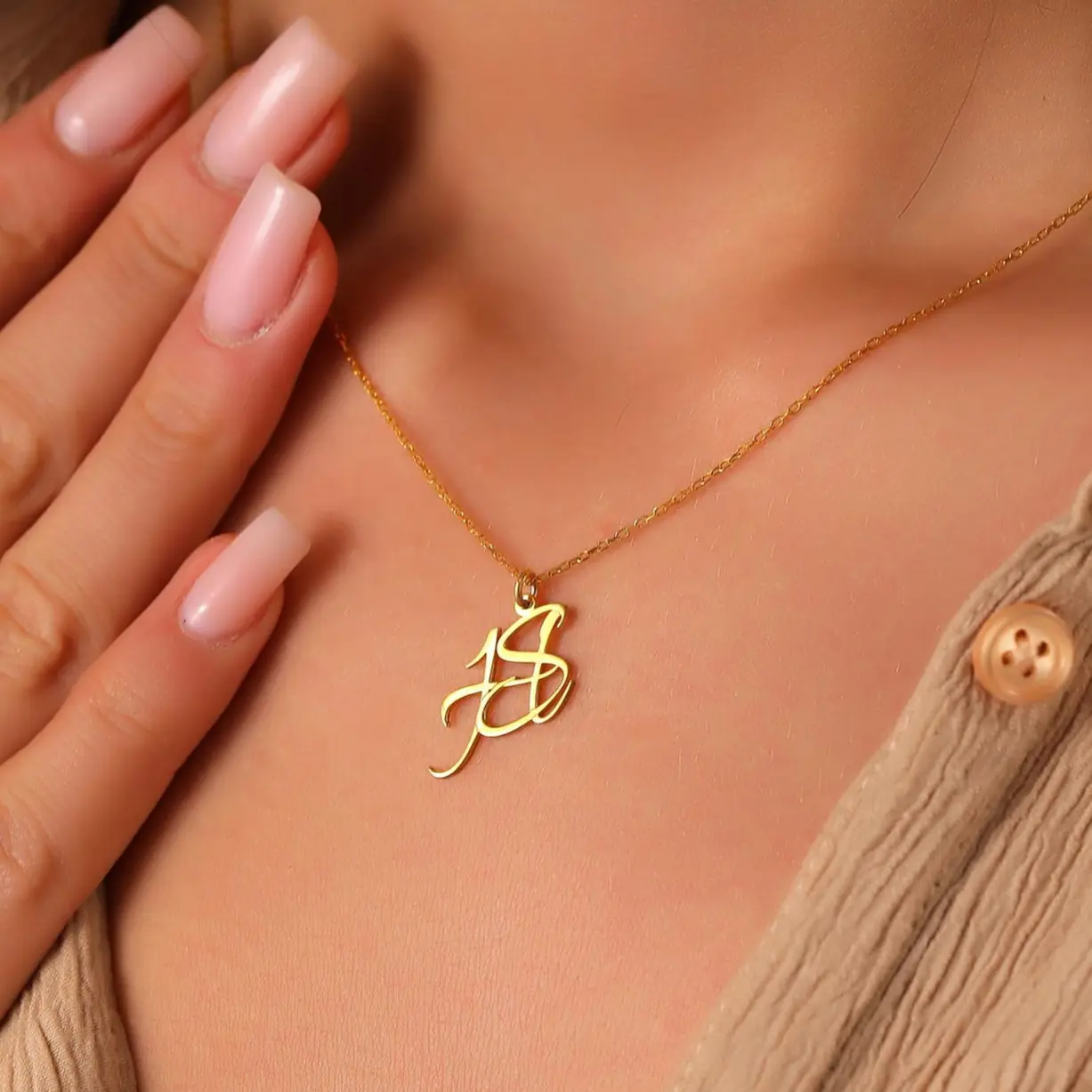 AS353 Personalized custom two-letter pendant couple two capital letters stainless steel necklace holiday girlfriend gift