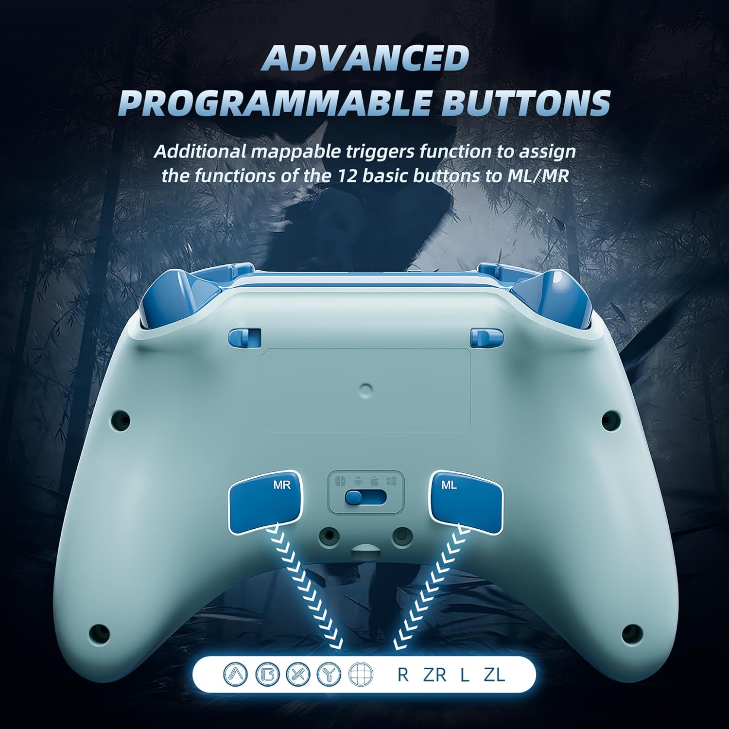Pro Controllers with  Dock,  Controller for  /Lite/OLED with Hall Effect Joysticks & Trigger, Compatible with PC/iOS/Android/Steam (Aqua Blue)