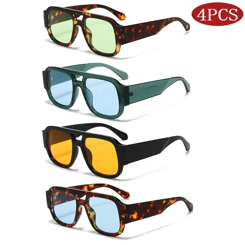 TikTok Viral Y2K Sunglasses That Make Any Outfit Cooler, Retro Rectangle Shades with Colorful Lenses for Everyday Fashion Looks