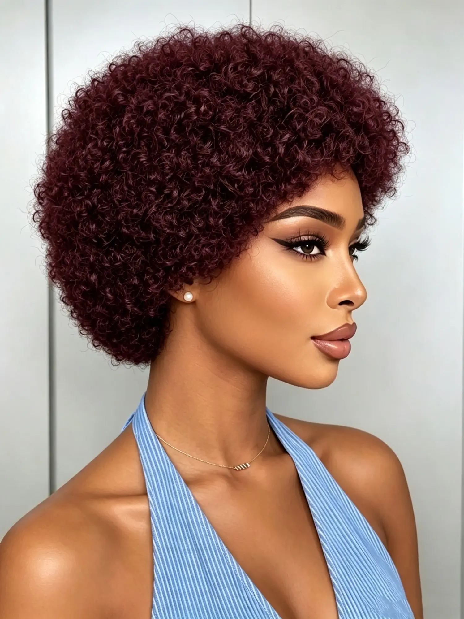 Short Curly Pixie Cut Authentic Human Hair Wigs Glueless Natural Afro for Women