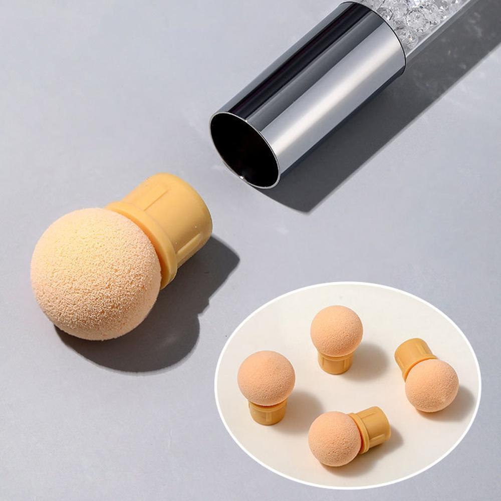 Professional Nail Sponge Brush Set - 4 Replaceable Heads, Multi-Functional Blending Tool, Skin-Friendly Latex for Smooth Gradients, Durable Design, Quick-Change System, Ideal for DIY Gradient Nails, Hypoallergenic, Portable Dust Cover