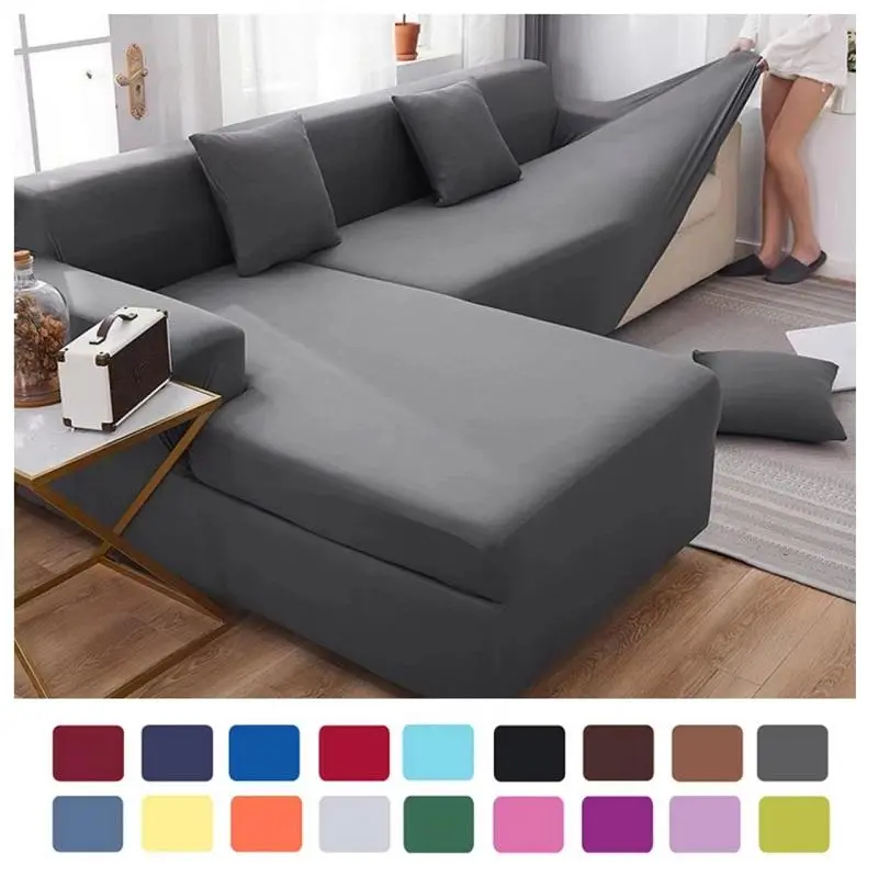 Stretch Milk Silk Polyester Sofa Cover, 1PC Solid Color Cover for 1/2/3/4 Seat Living Room Couch/Sectional/Corner Settee, Home Room House Decor Decorating DIY Specialty Supply
