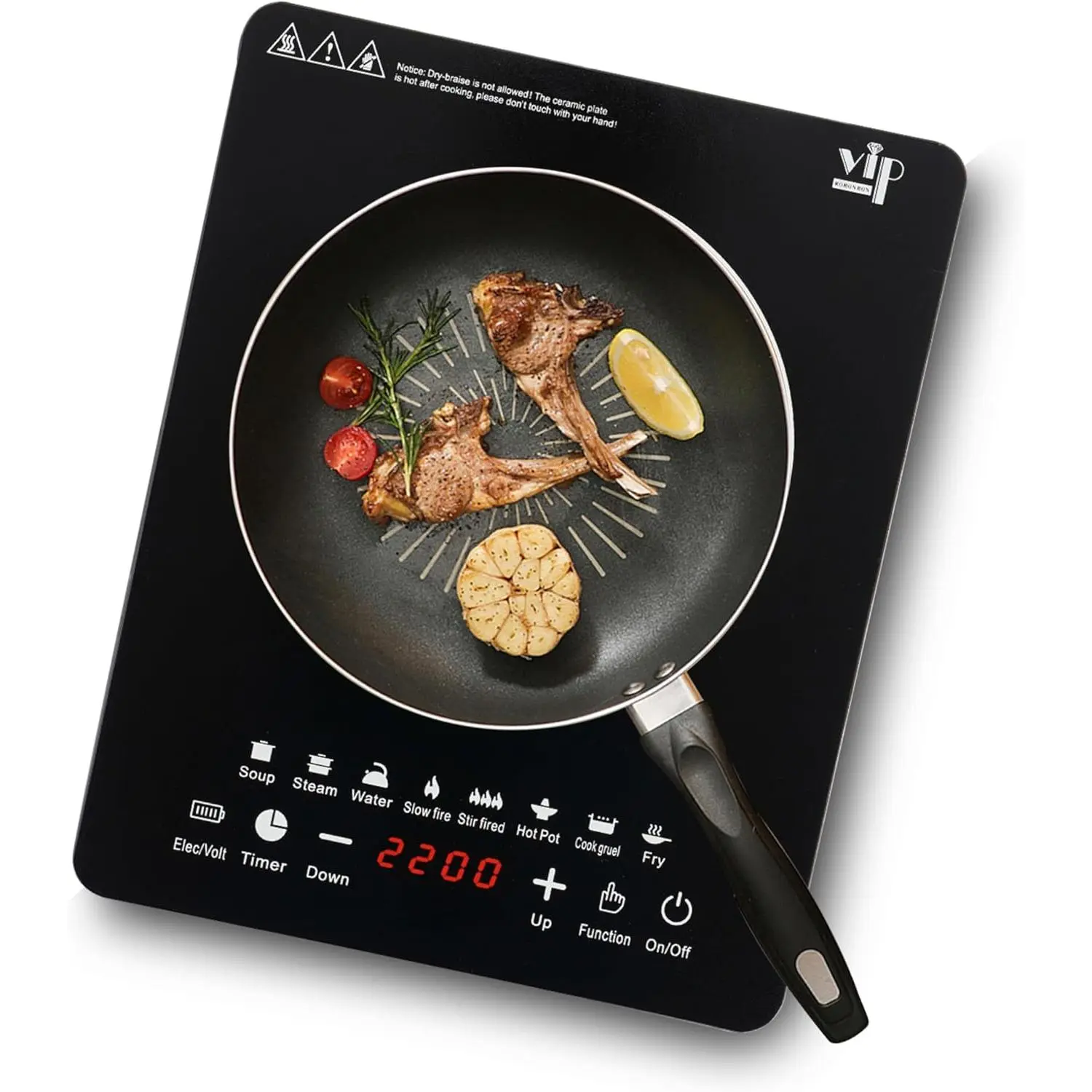 Portable Induction Cooktop Hot Plates, 750W Adjustable Sensor Touch Single Electric Cooktops Countertop Stove with 3-Hour Timer, 8 Cooking Preset Programs, Auto Pot Detection & Safety Lock