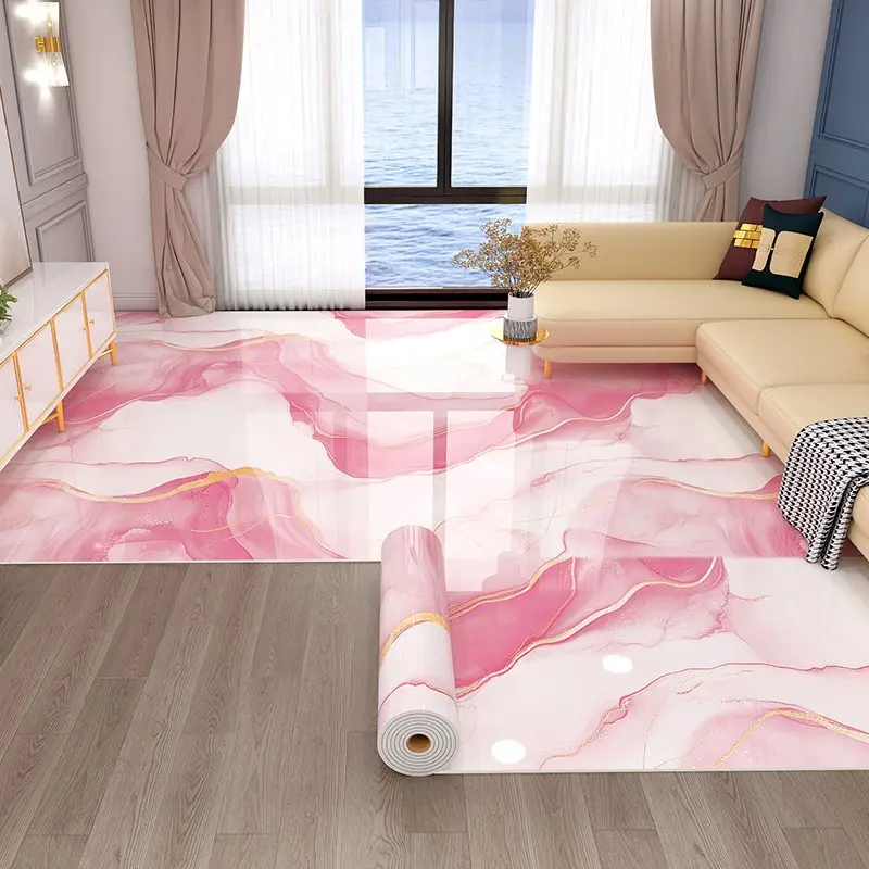 1 roll, 40cm*300cm Thick marble pattern floor sticker, peel and stick wallpaper for easy installation, vinyl wallpaper, Suitable for decorating living room and bedroom floor.