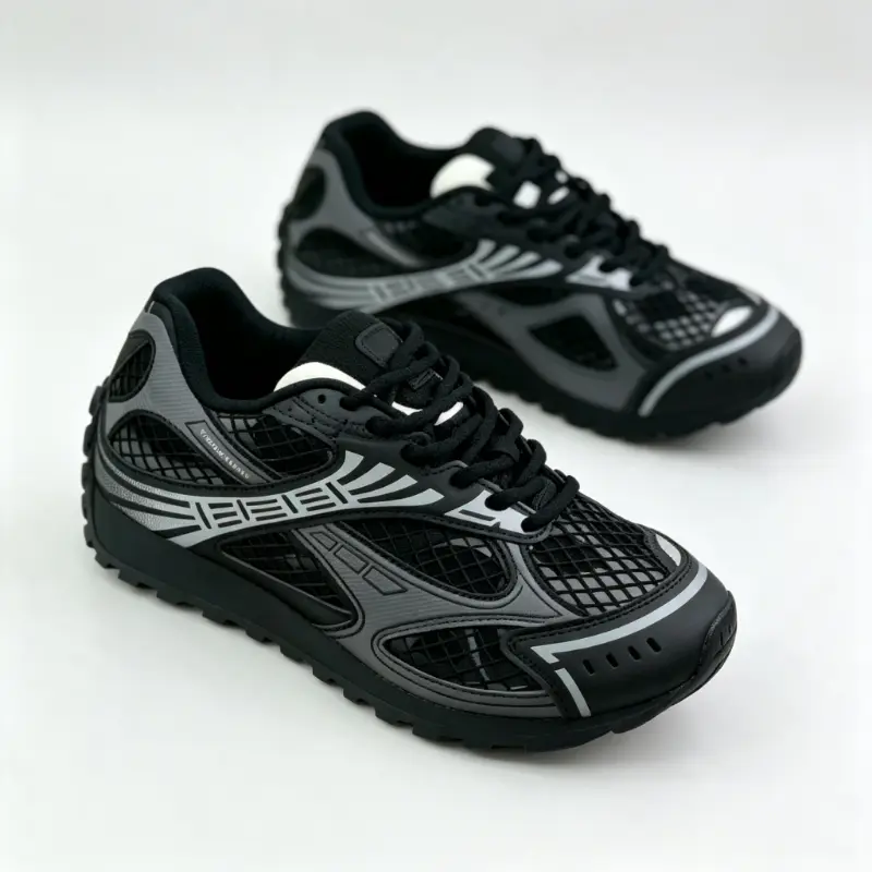 Trendy Y2K BlackGrey Mesh Retro Running Sneakers Ladies LaceUp Breathable Athletic Shoes Comfortable Outdoor Daily Street Fashion Footwear