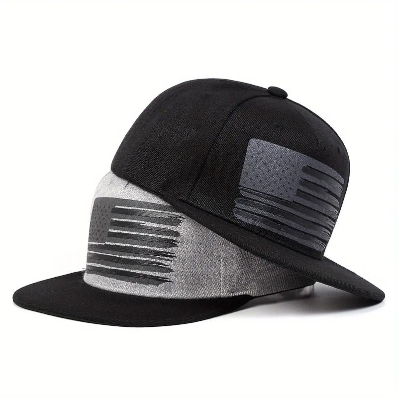 2026 New Unisex American Flag Two-Tone Printed Hip-Hop Hat, Adjustable, Comfortable, Sun-Protective, Casual Hat for Outdoor Sports, Spring and Autumn Travel, Tourism, Beach Vacation blackhawks fan cap unisex hat