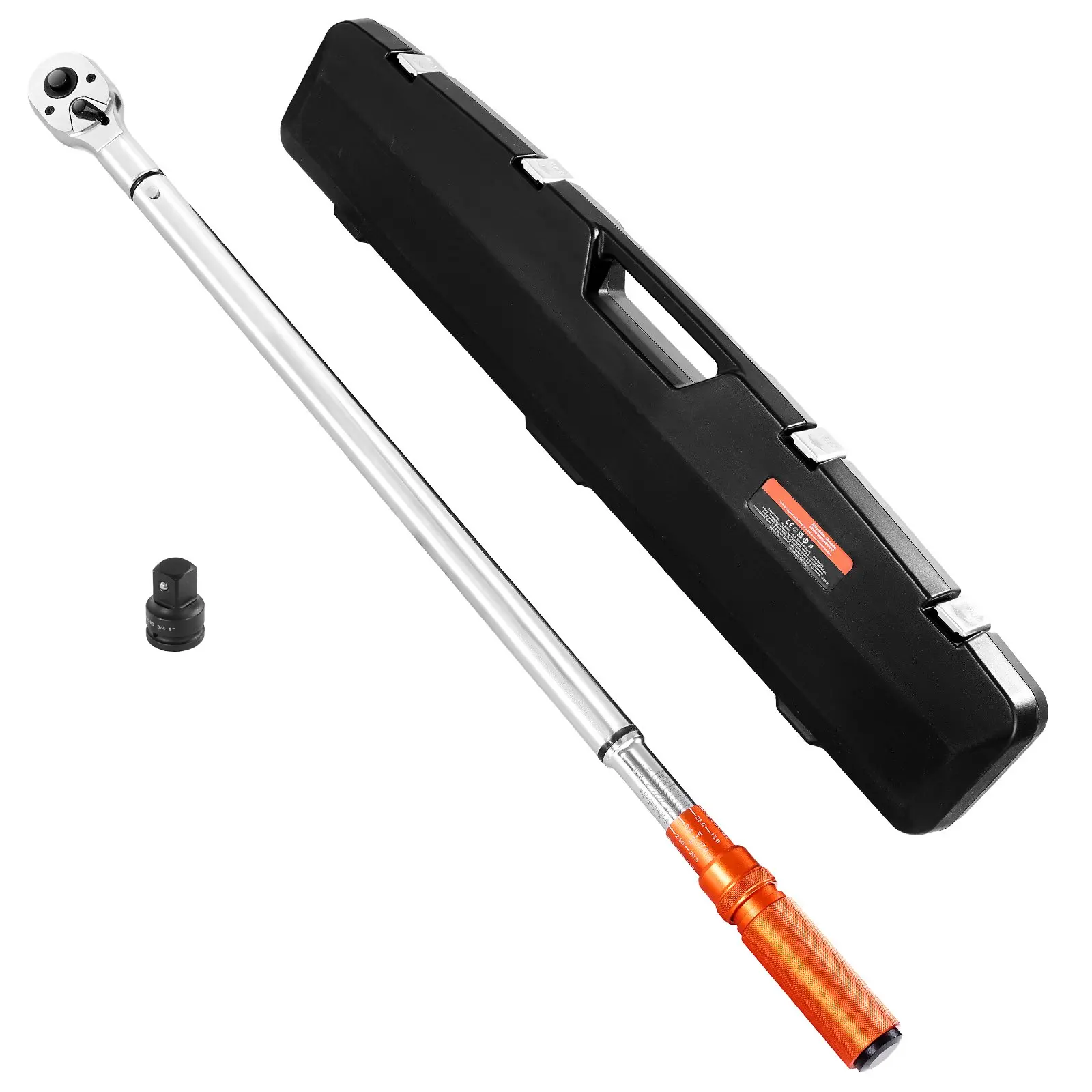 【DealsForYouDays】VEVOR Click Torque Wrench, 3/4 Inch Drive, 100-600 lbf-ft / 136-814N.m, Dual-direction Torque Wrench Set with Dual Range Scales, 48-tooth, ±3% High Precision, Alloy Steel, for Automobile Repair