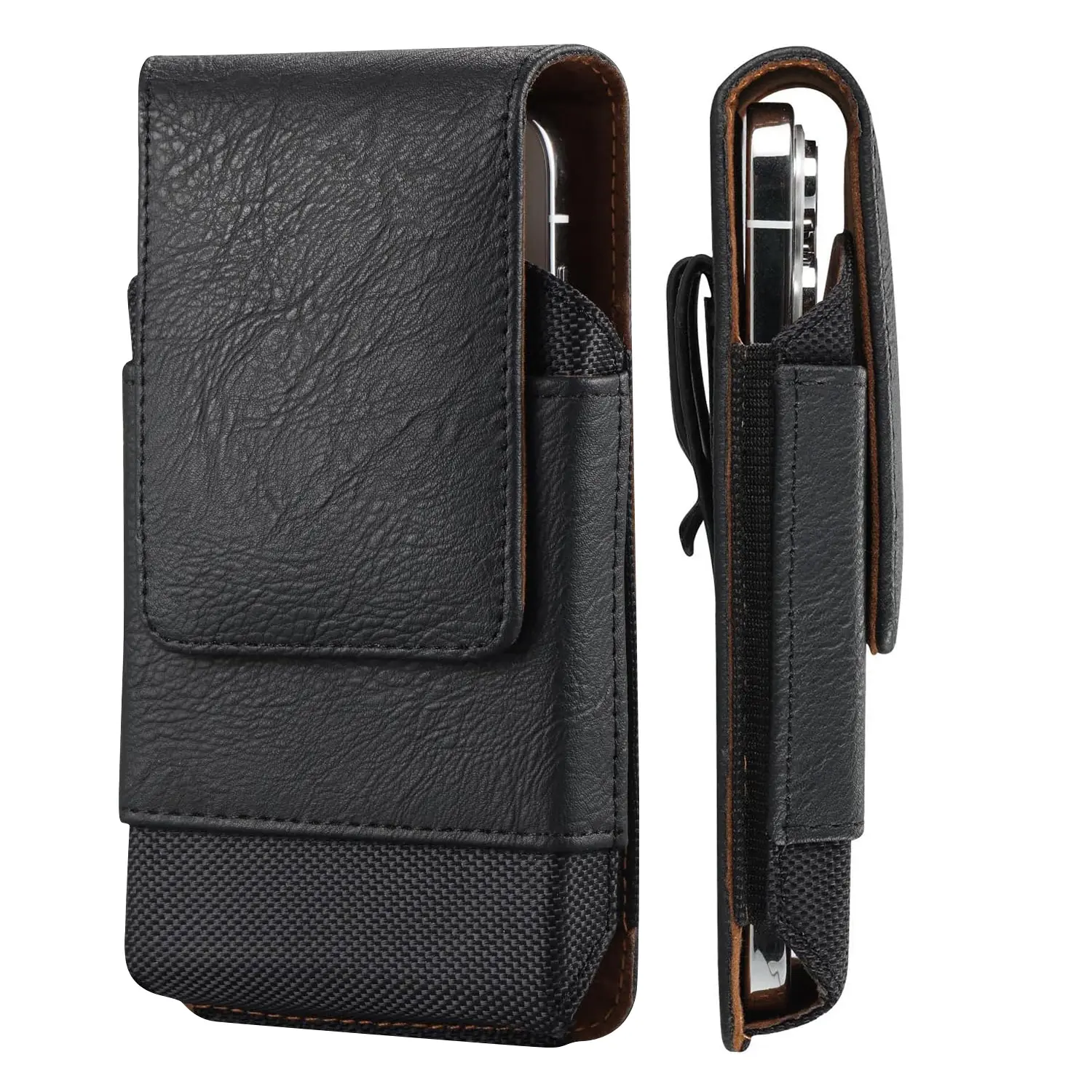 Men's Vintage Leather Phone Holster with Belt Clip & Loops, Secure Waist Pouch Case for iPhone 16 15 Pro Max, Galaxy S24 Ultra